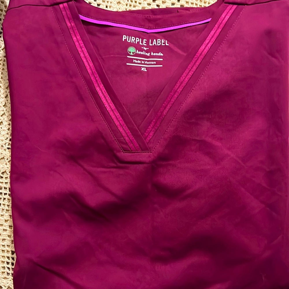 Purple Label Burgundy Scrub Top